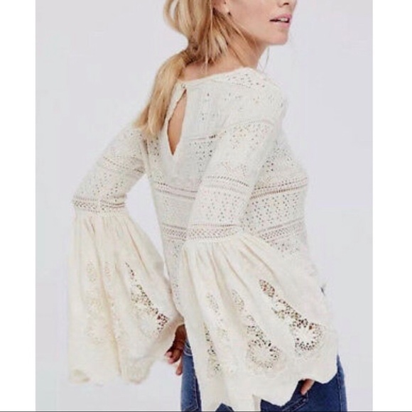 Free People Tops - FREE PEOPLE Once Upon A Time Crochet White Top Med